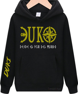 buzo unisex negro logo duko