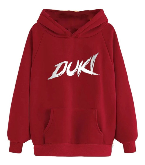 buzo unisex rojo logo duki